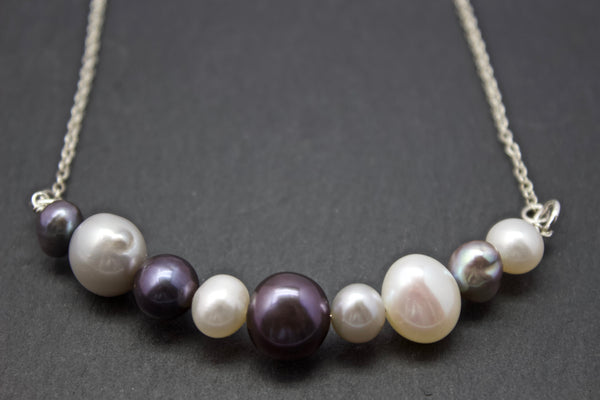 Necklace with bar of freshwater pearls โ Sally Napier Jewellery