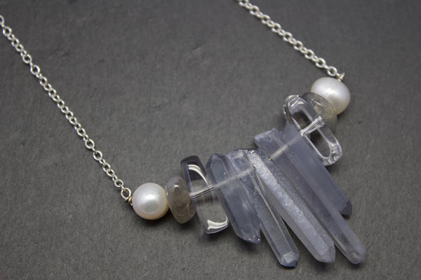 Pendant with quartz and pearls – Sally Napier Jewellery