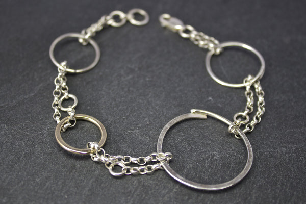 Bracelet with silver and gold circles