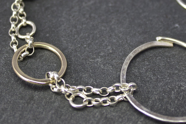 Bracelet with silver and gold circles