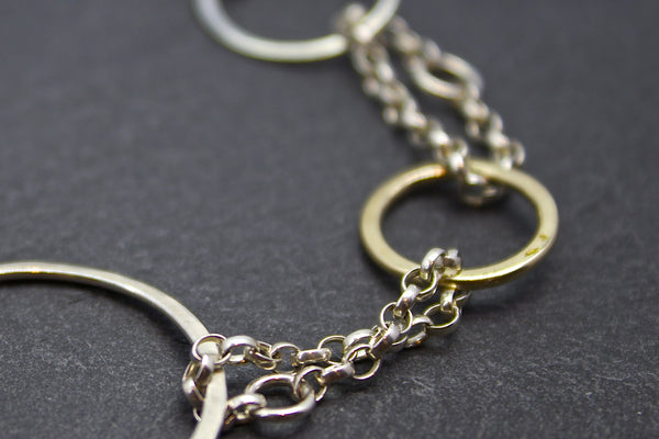 Bracelet with silver and gold circles