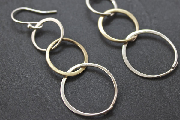 Earrings with three circles
