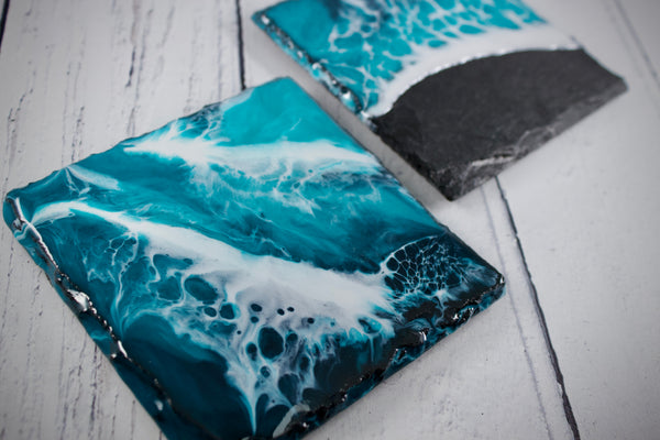 Seascape slate coasters