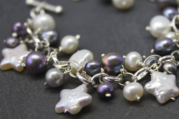 Bracelet with star freshwater pearls